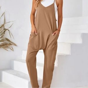 Loose Cami Jumpsuit, Solid Casual Jumpsuit For Summer & Spring, Women's Clothing
